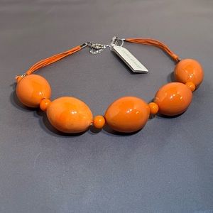Orange Bead Necklace.